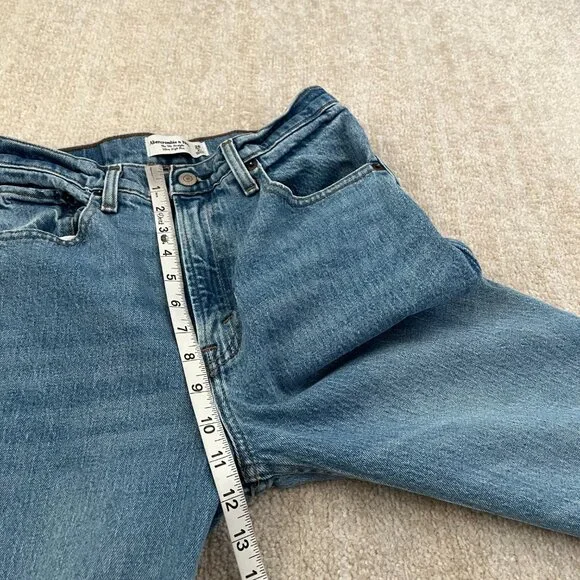 Abercrombie & Fitch 90s Straight Ultra High Rise Blue Jeans 26 / 2 Long - Picture 7 of 10